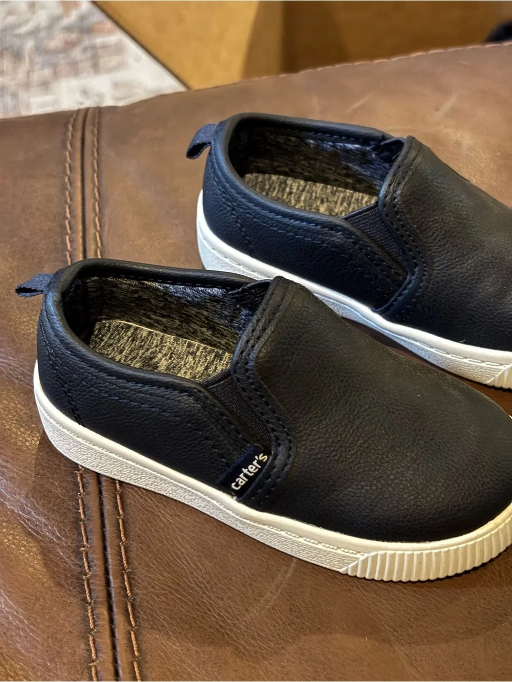 Carter's Navy Slip-On Toddler Sneakers with White Soles